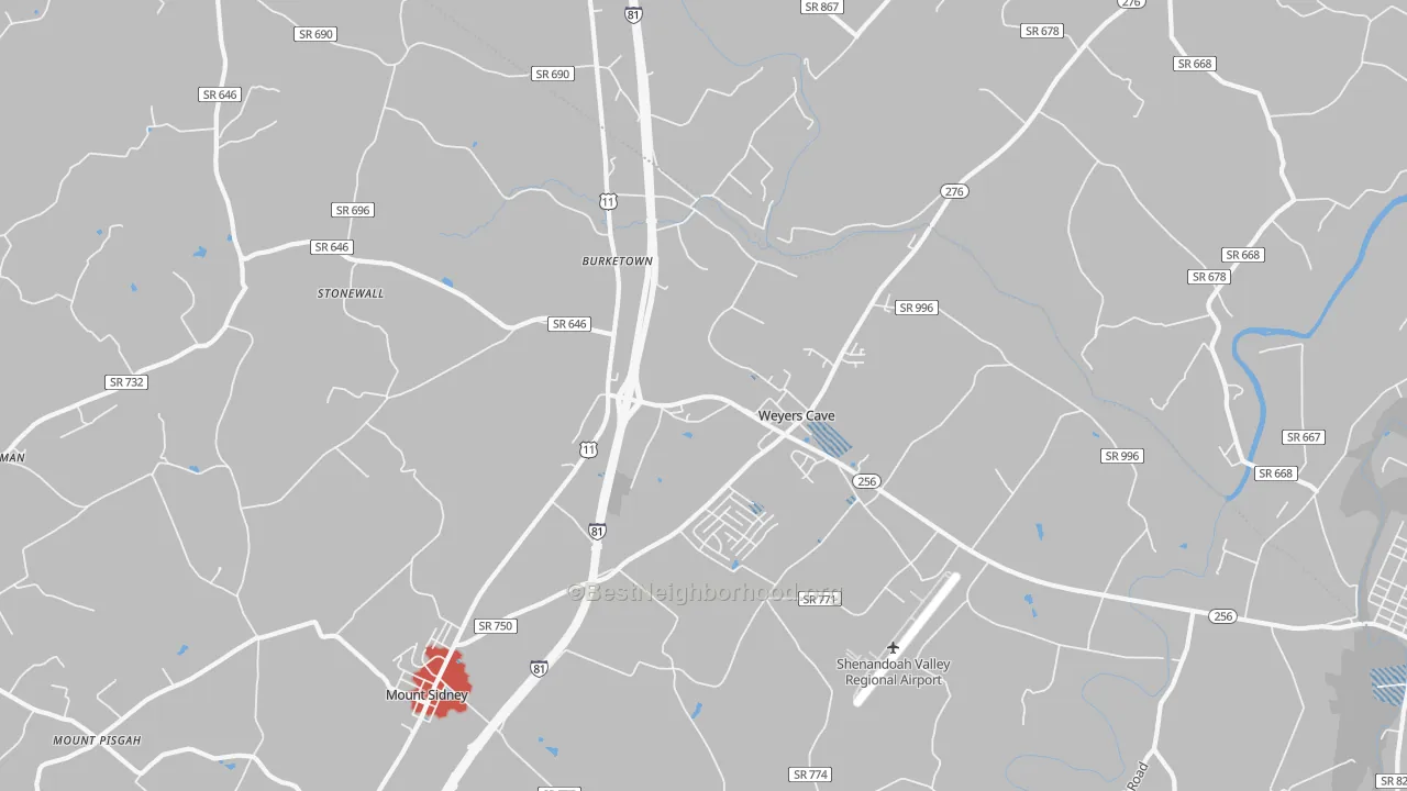 Transit Grade map of 24486, VA