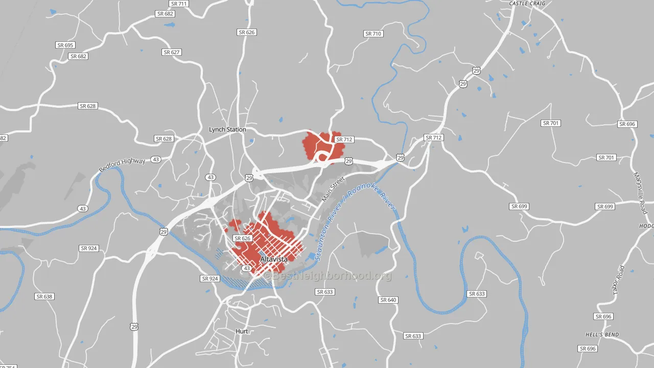 Transit Grade map of 24517, VA