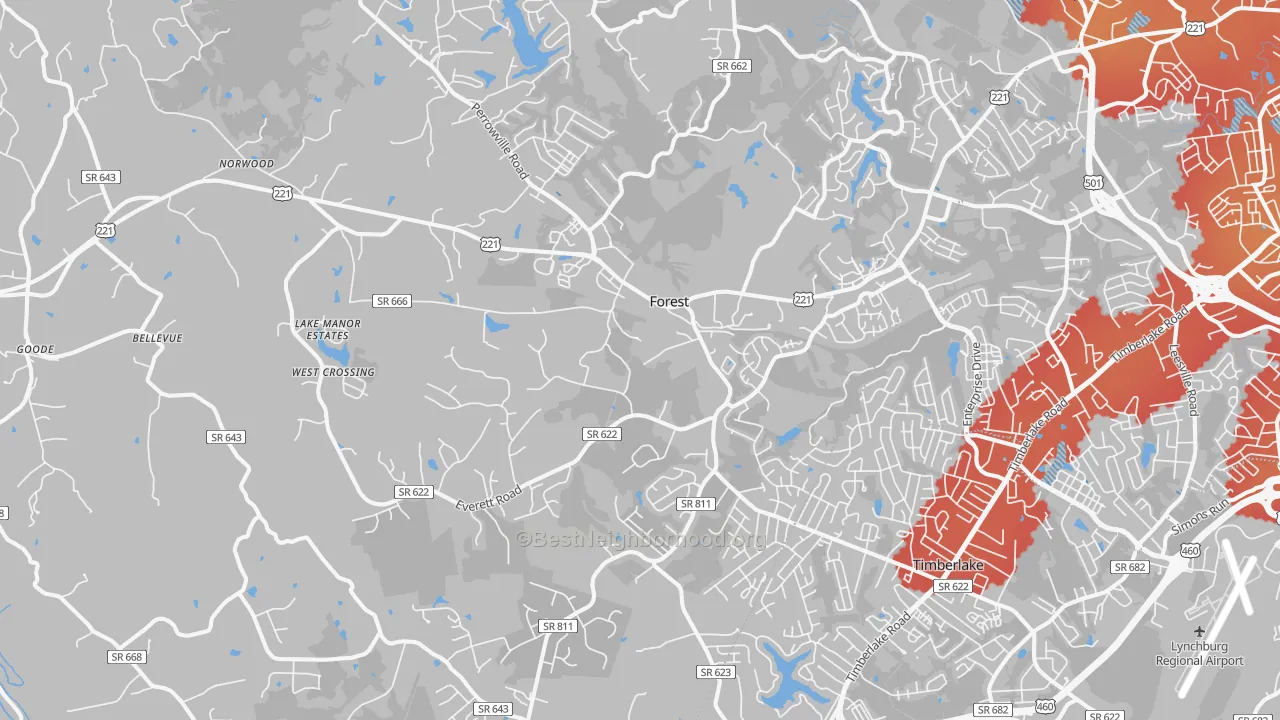 Transit Grade map of 24551, VA