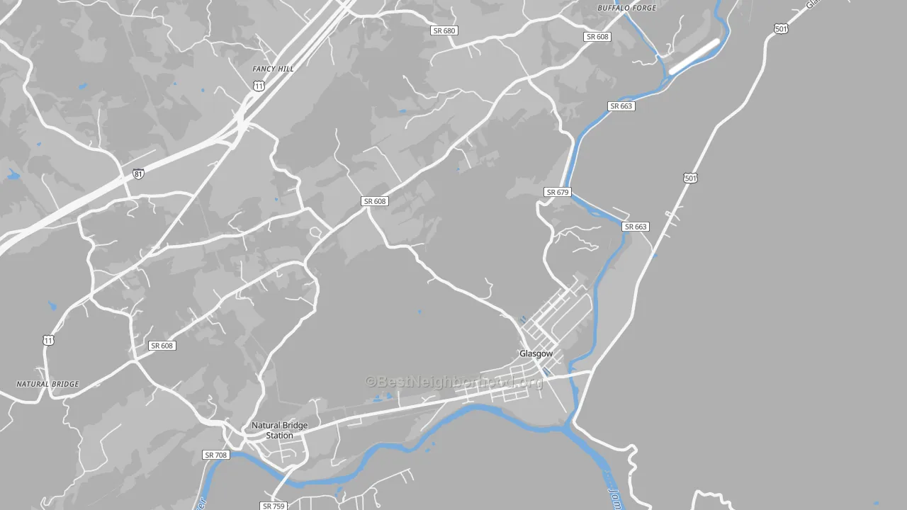 Transit Grade map of 24555, VA