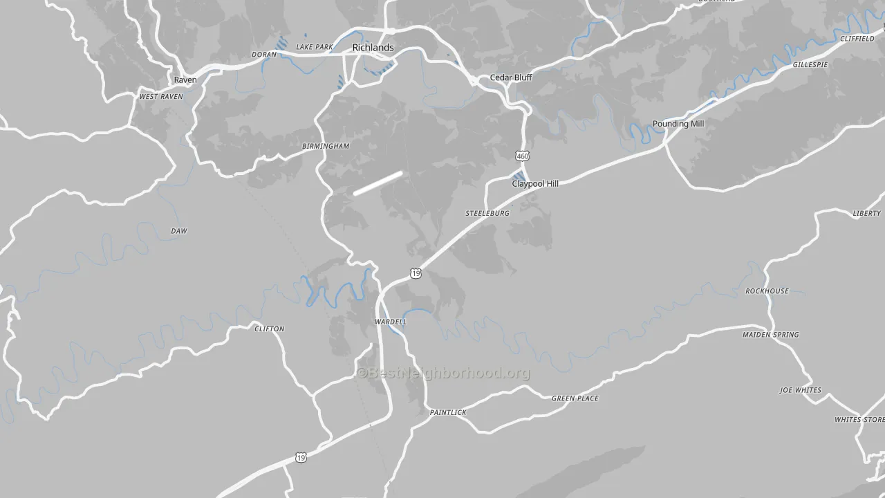 Transit Grade map of 24609, VA