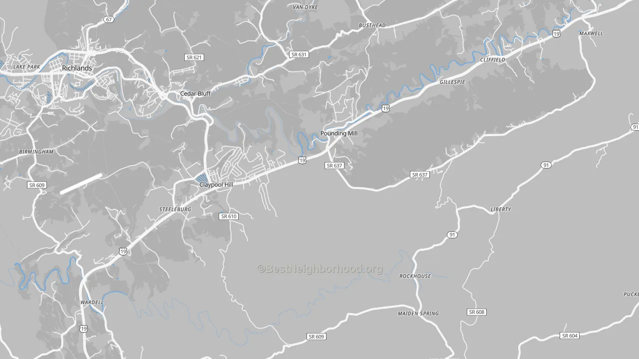 Transit Grade map of 24637, VA