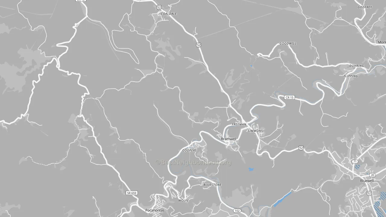 Transit Grade map of 24715, WV