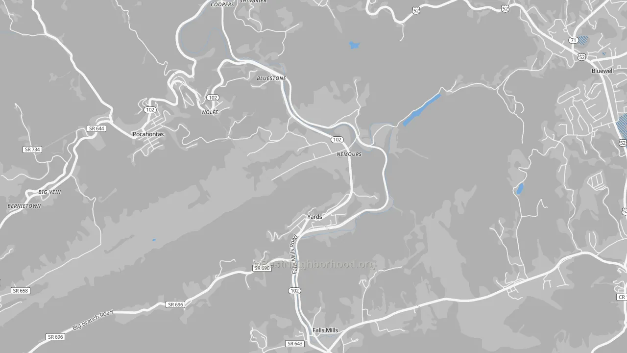 Transit Grade map of 24738, WV