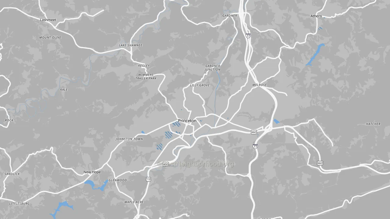 Transit Grade map of 24740, WV