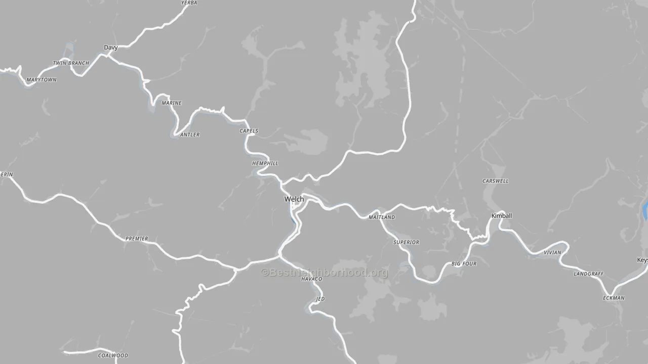 Transit Grade map of 24801, WV