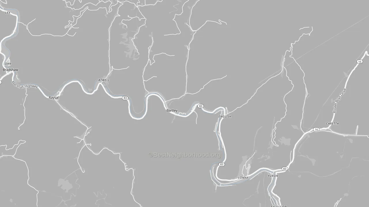 Transit Grade map of 24813, WV
