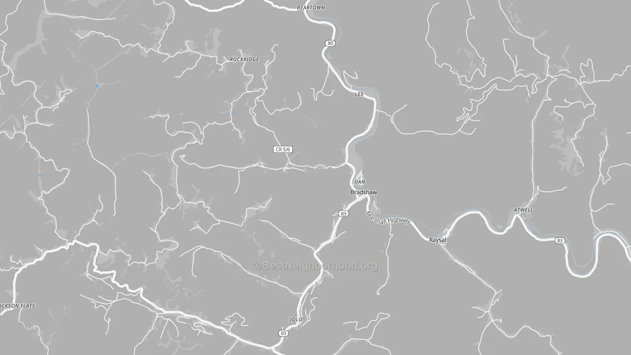 Transit Grade map of 24817, WV