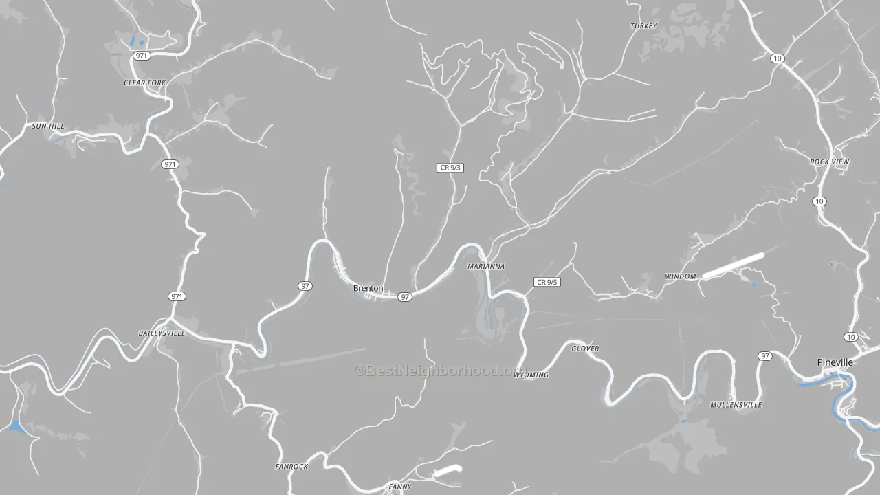 Transit Grade map of 24818, WV
