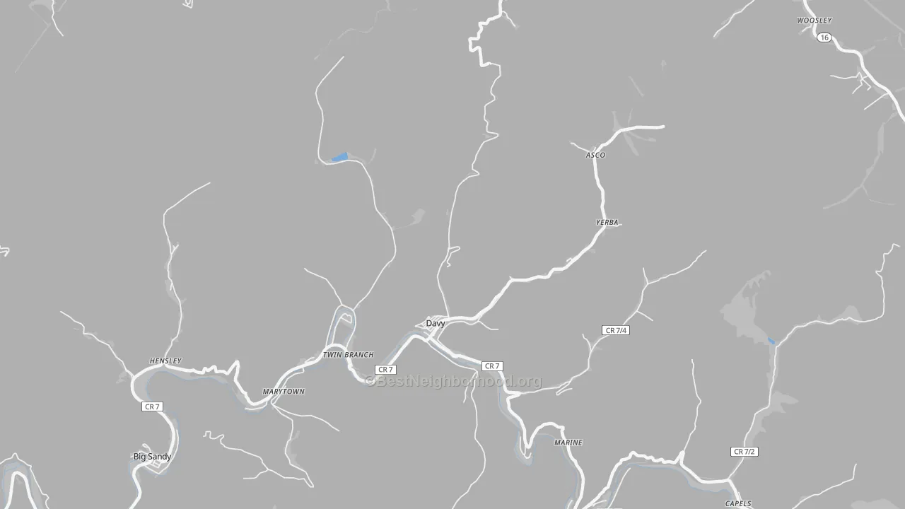Transit Grade map of 24828, WV
