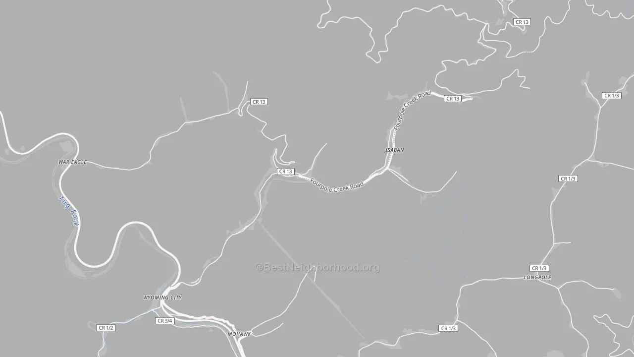 Transit Grade map of 24846, WV