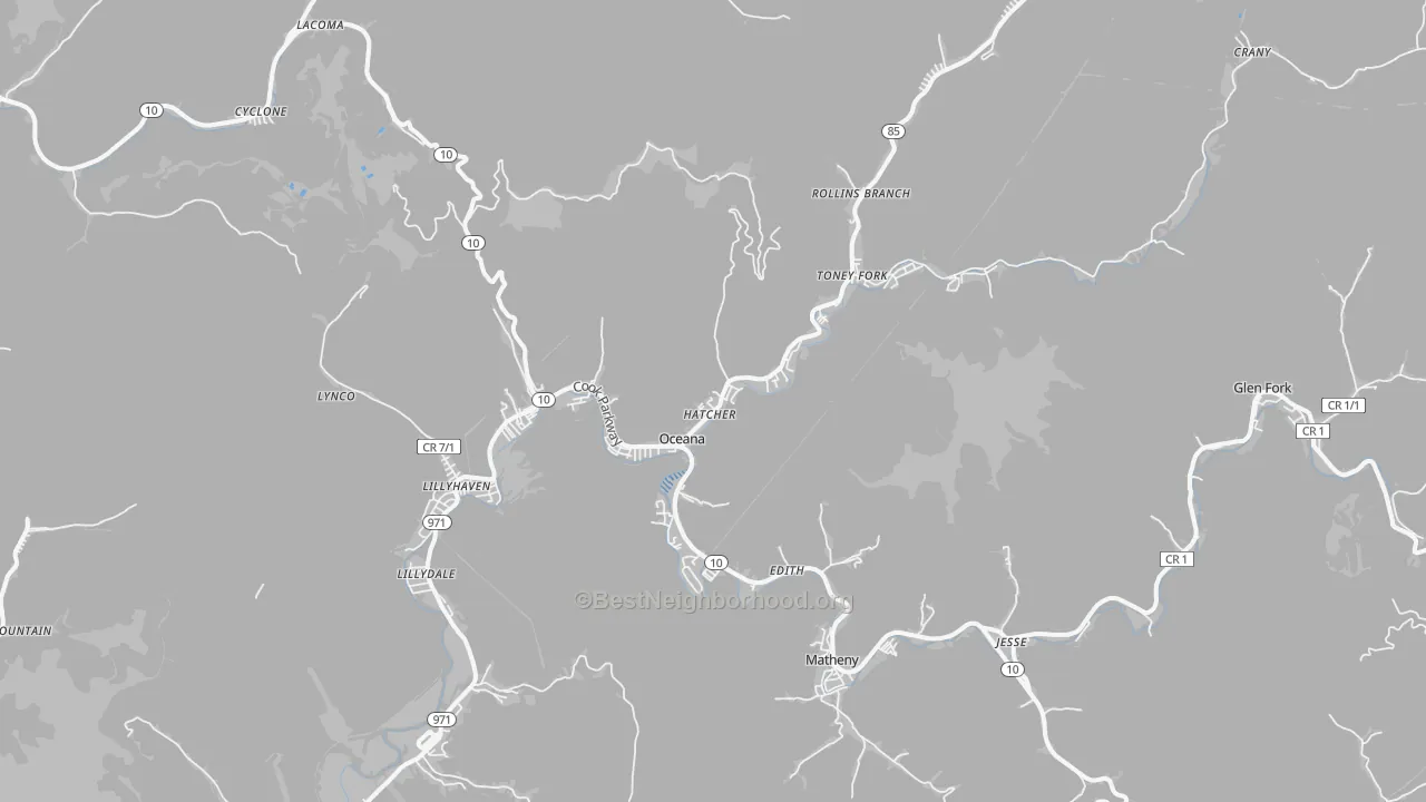 Transit Grade map of 24870, WV