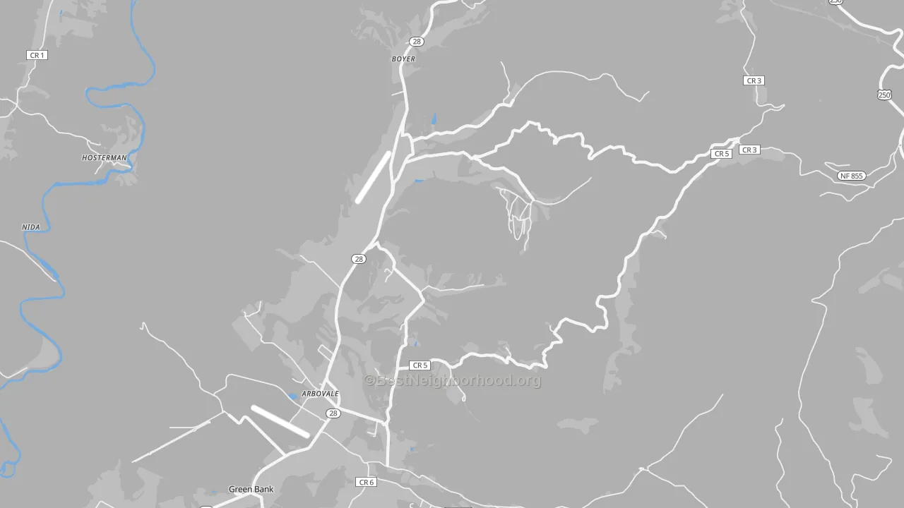 Transit Grade map of 24915, WV