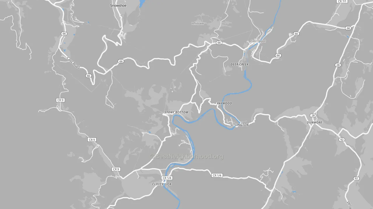 Transit Grade map of 24927, WV