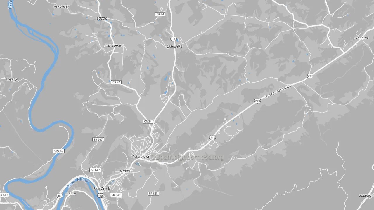 Transit Grade map of 24963, WV