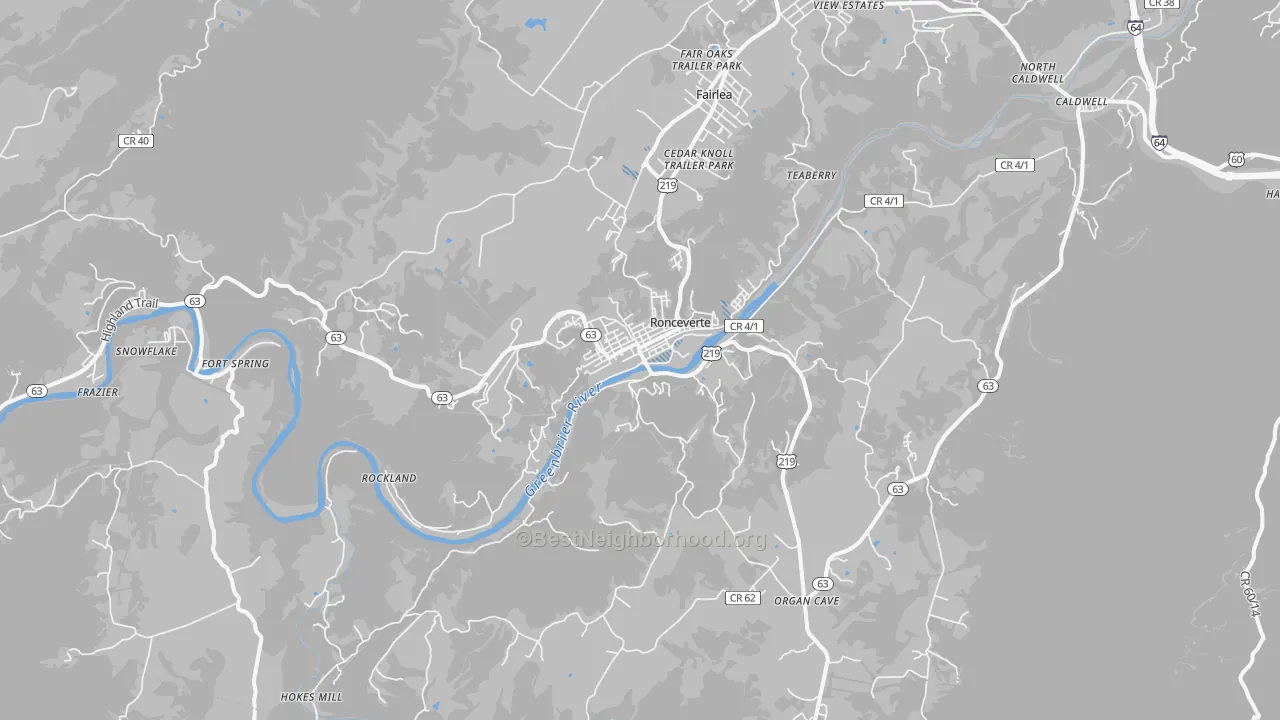 Transit Grade map of 24970, WV