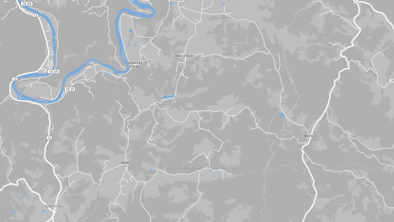 Transit Grade map of 24985, WV