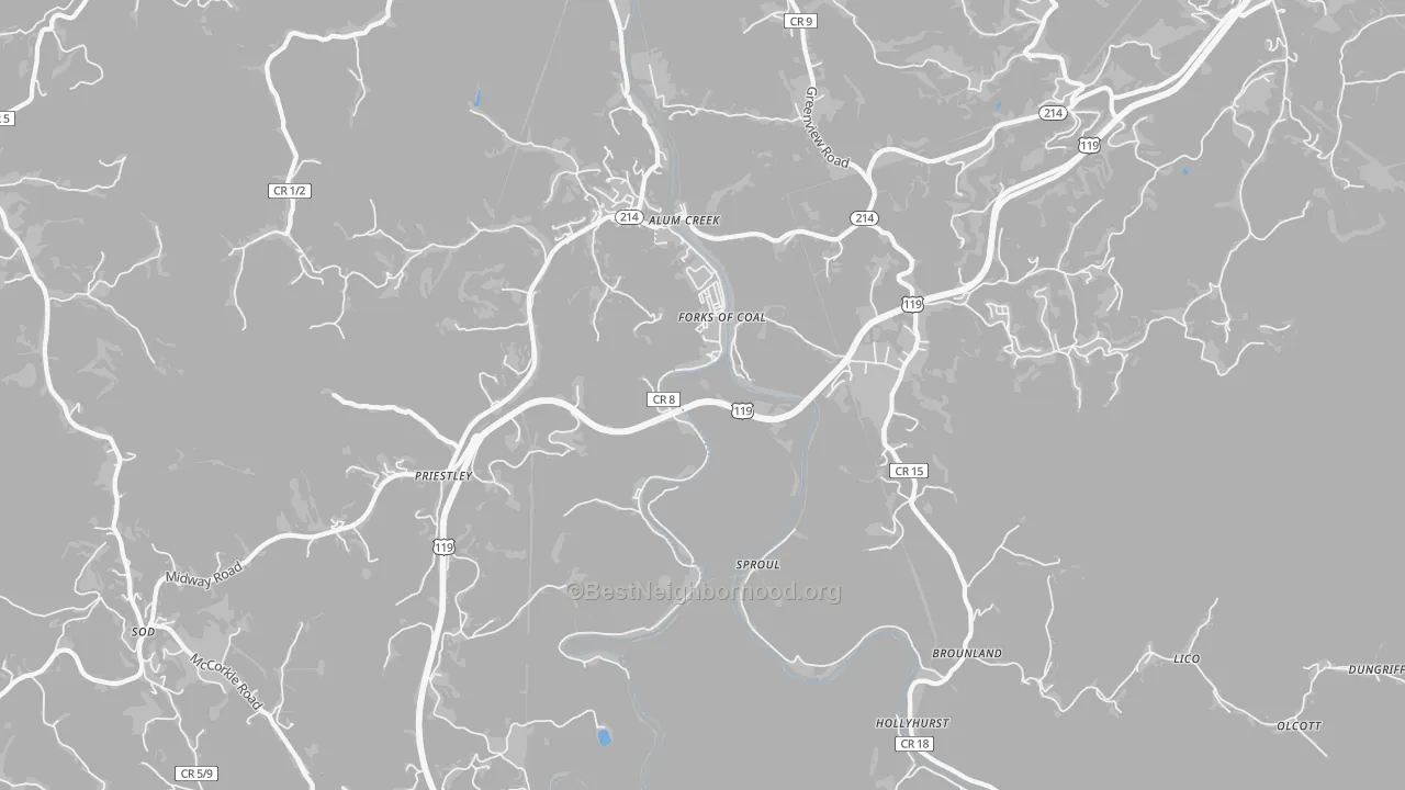 Transit Grade map of 25003, WV