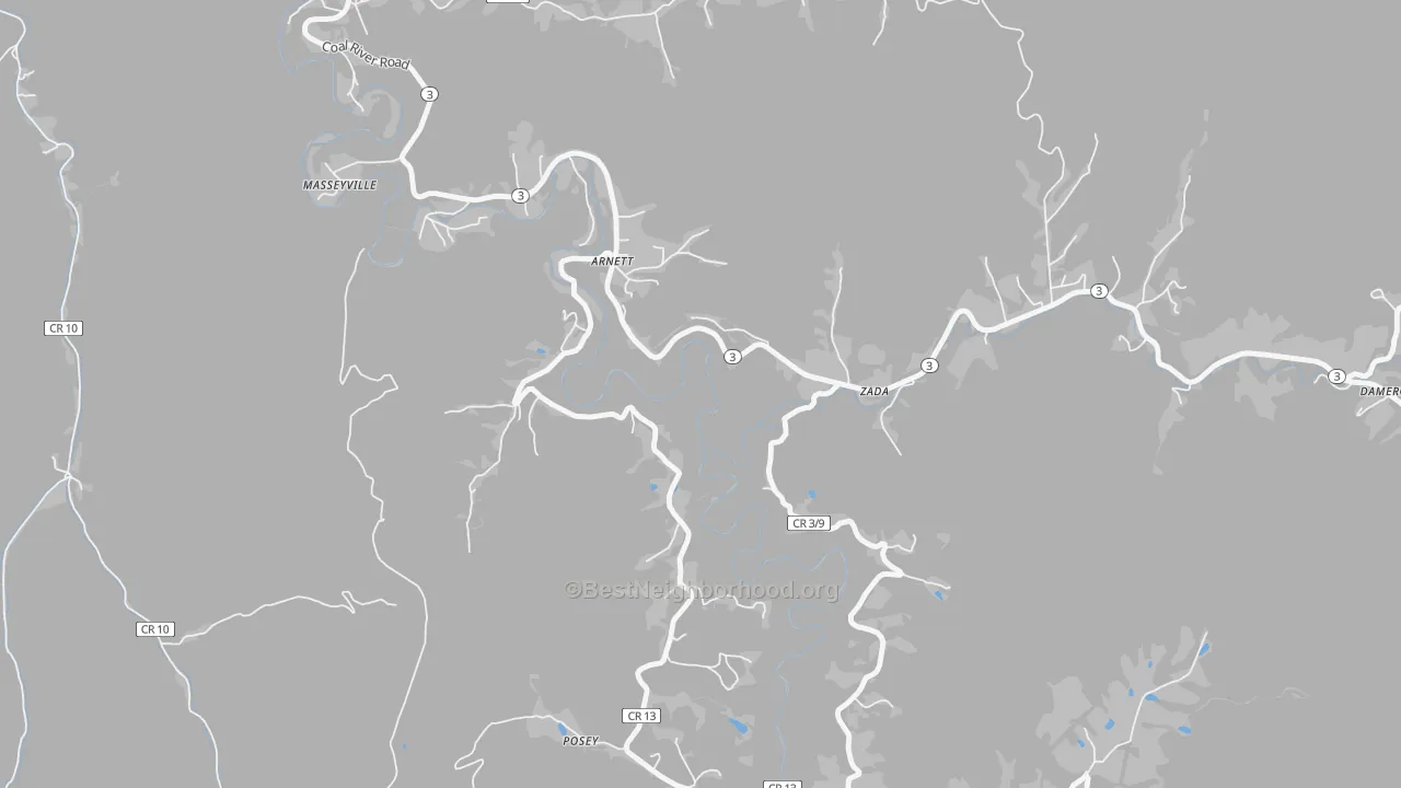 Transit Grade map of 25007, WV