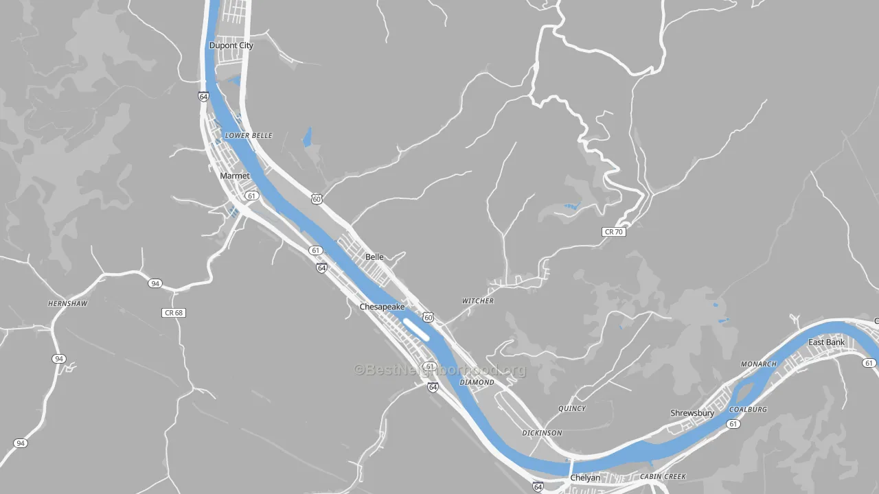 Transit Grade map of 25015, WV