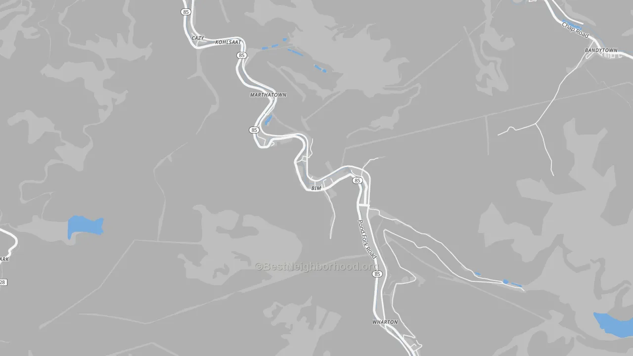 Transit Grade map of 25021, WV