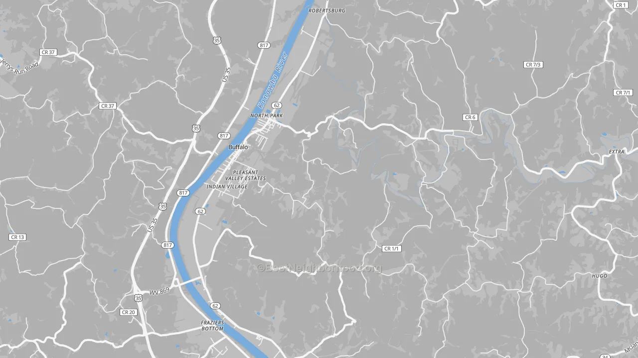 Transit Grade map of 25033, WV