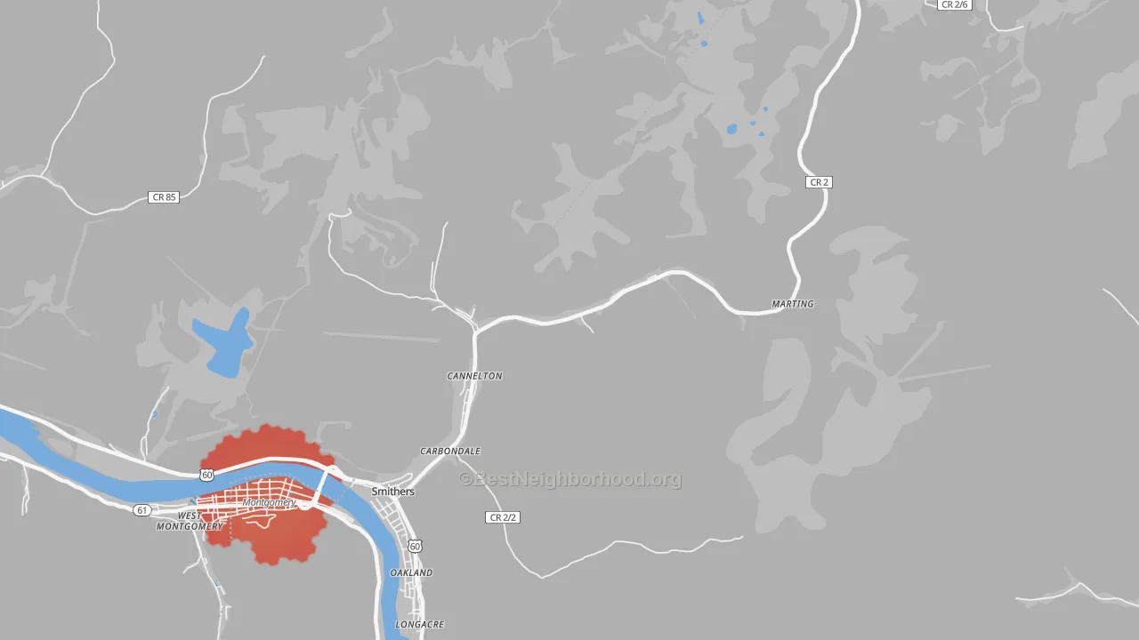 Transit Grade map of 25036, WV