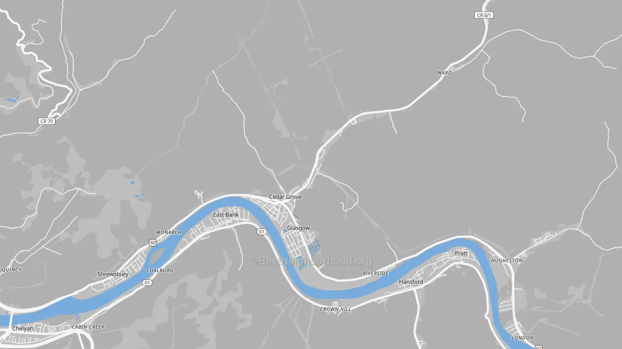 Transit Grade map of 25039, WV