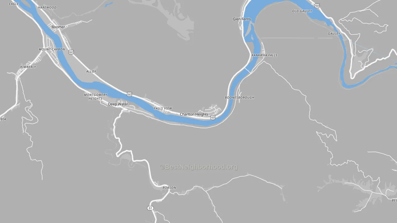 Transit Grade map of 25040, WV
