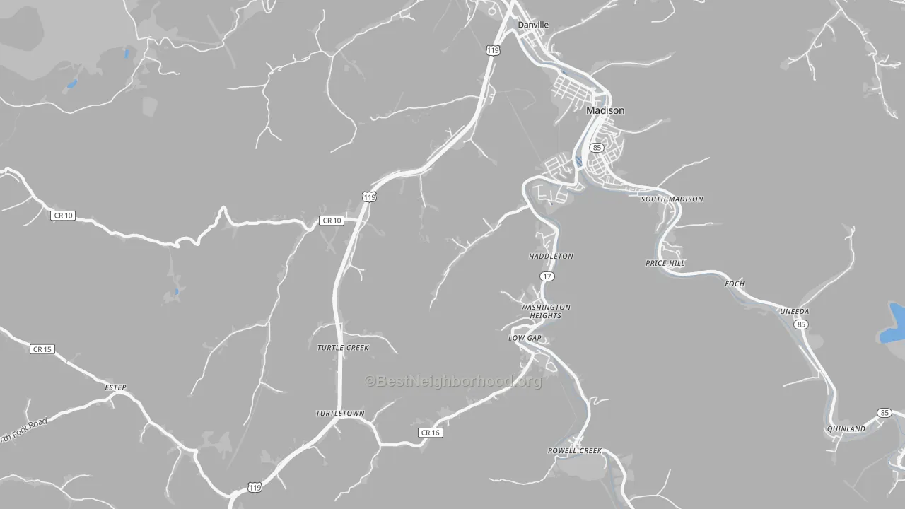 Transit Grade map of 25053, WV