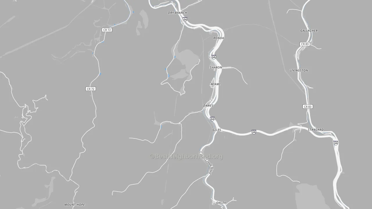 Transit Grade map of 25054, WV