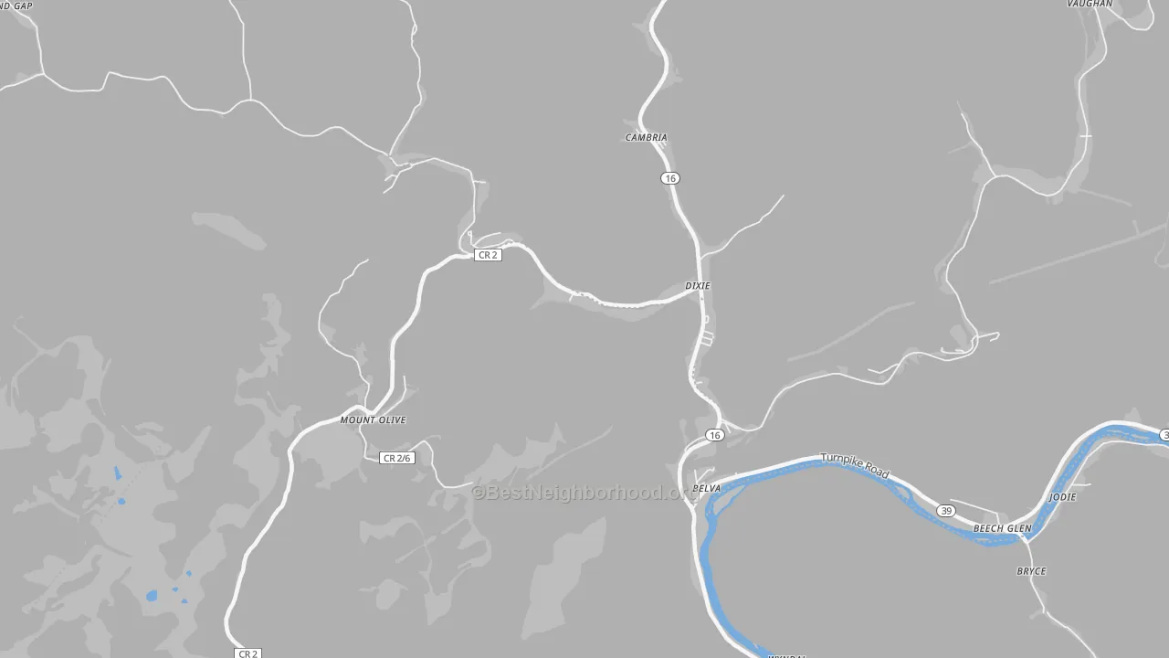Transit Grade map of 25059, WV