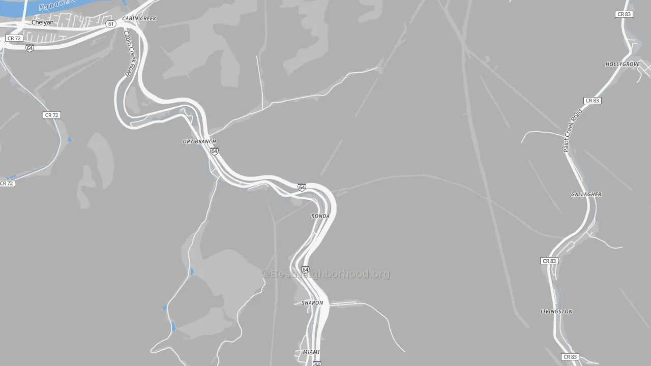 Transit Grade map of 25061, WV
