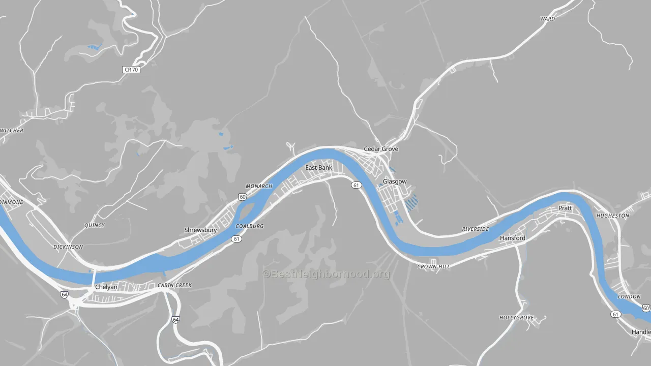 Transit Grade map of 25067, WV