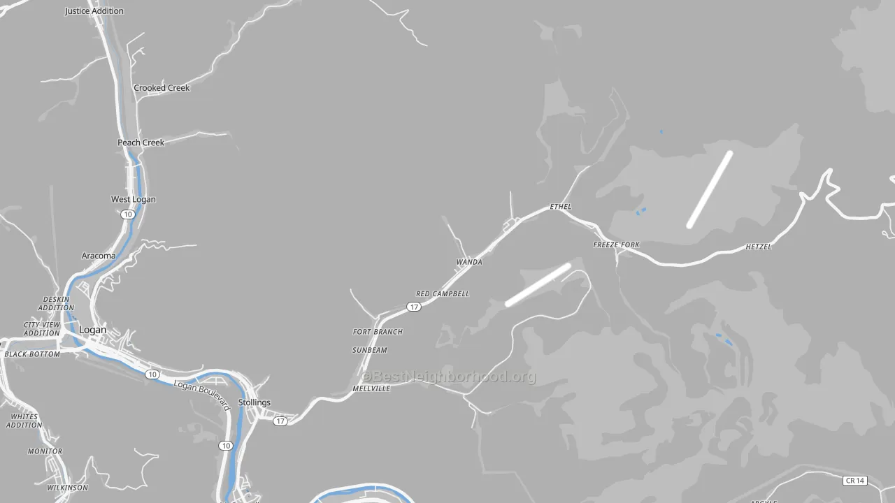 Transit Grade map of 25076, WV