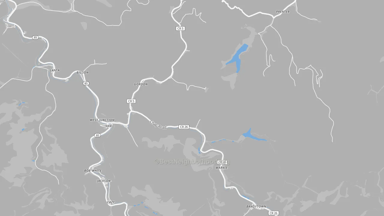 Transit Grade map of 25093, WV