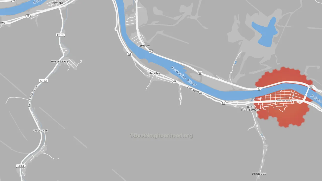Transit Grade map of 25102, WV