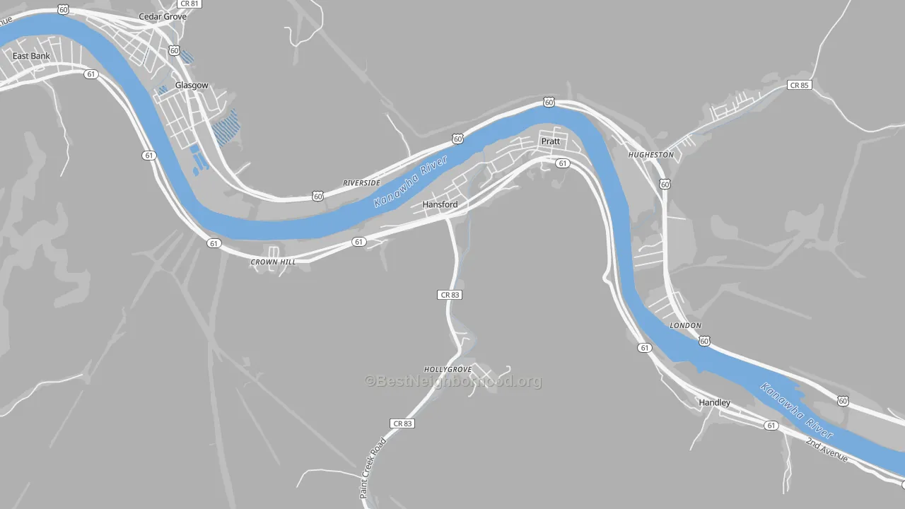 Transit Grade map of 25103, WV