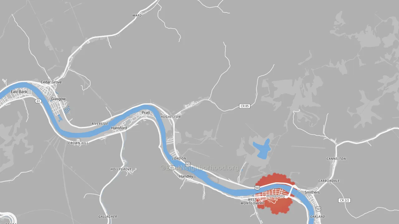 Transit Grade map of 25110, WV