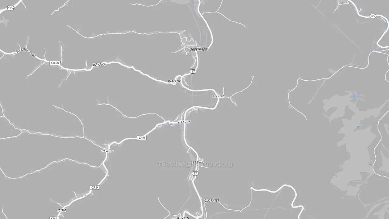 Transit Grade map of 25114, WV
