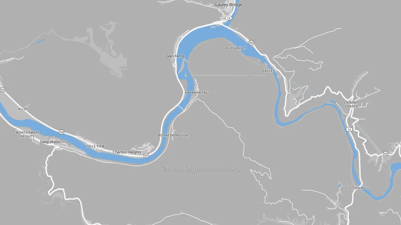 Transit Grade map of 25115, WV