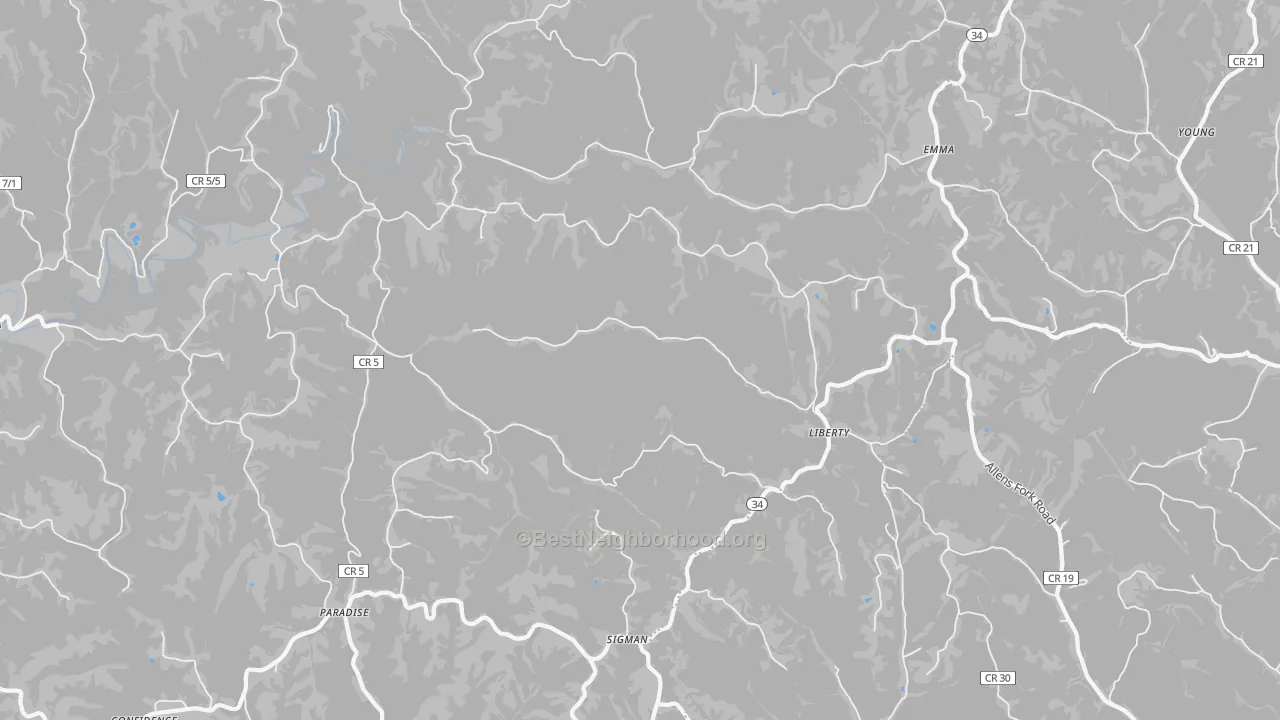 Transit Grade map of 25124, WV