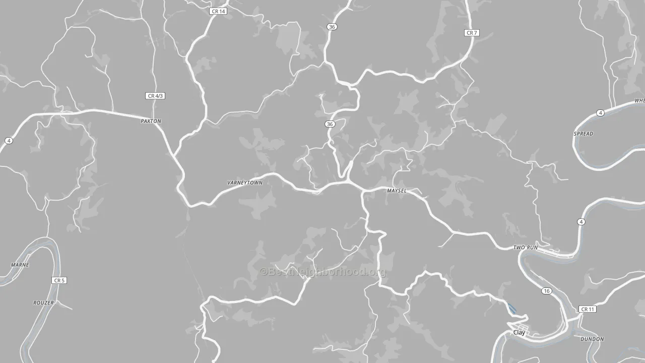 Transit Grade map of 25133, WV