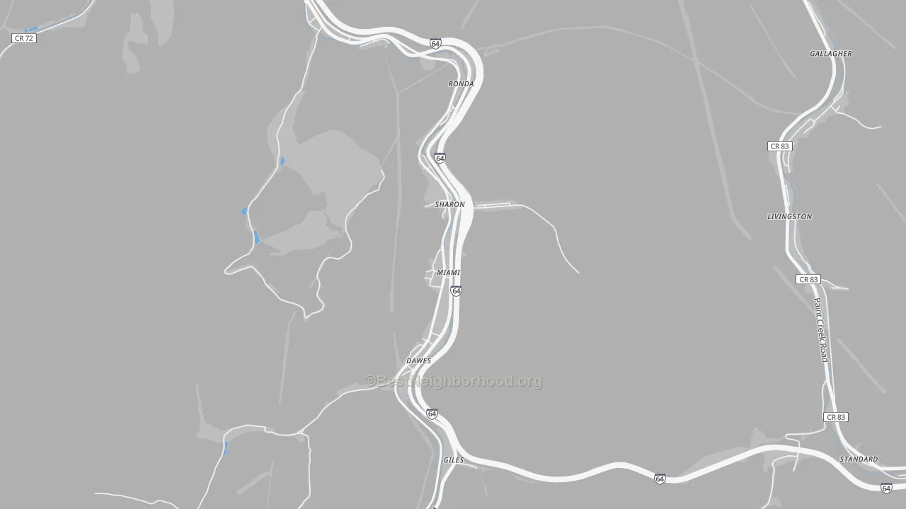 Transit Grade map of 25134, WV