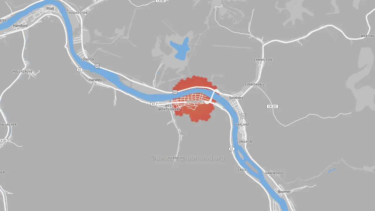 Transit Grade map of 25136, WV