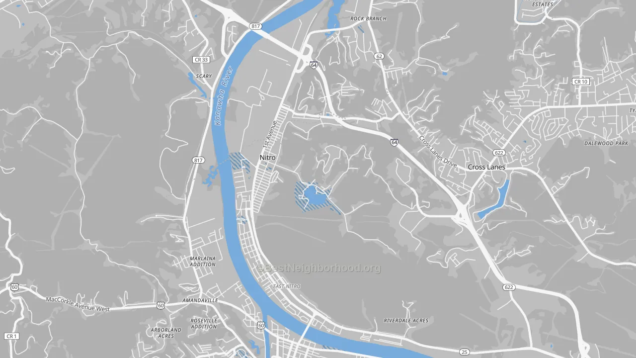 Transit Grade map of 25143, WV