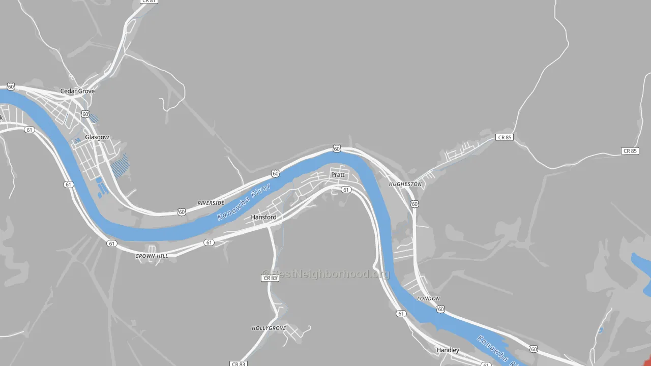 Transit Grade map of 25162, WV
