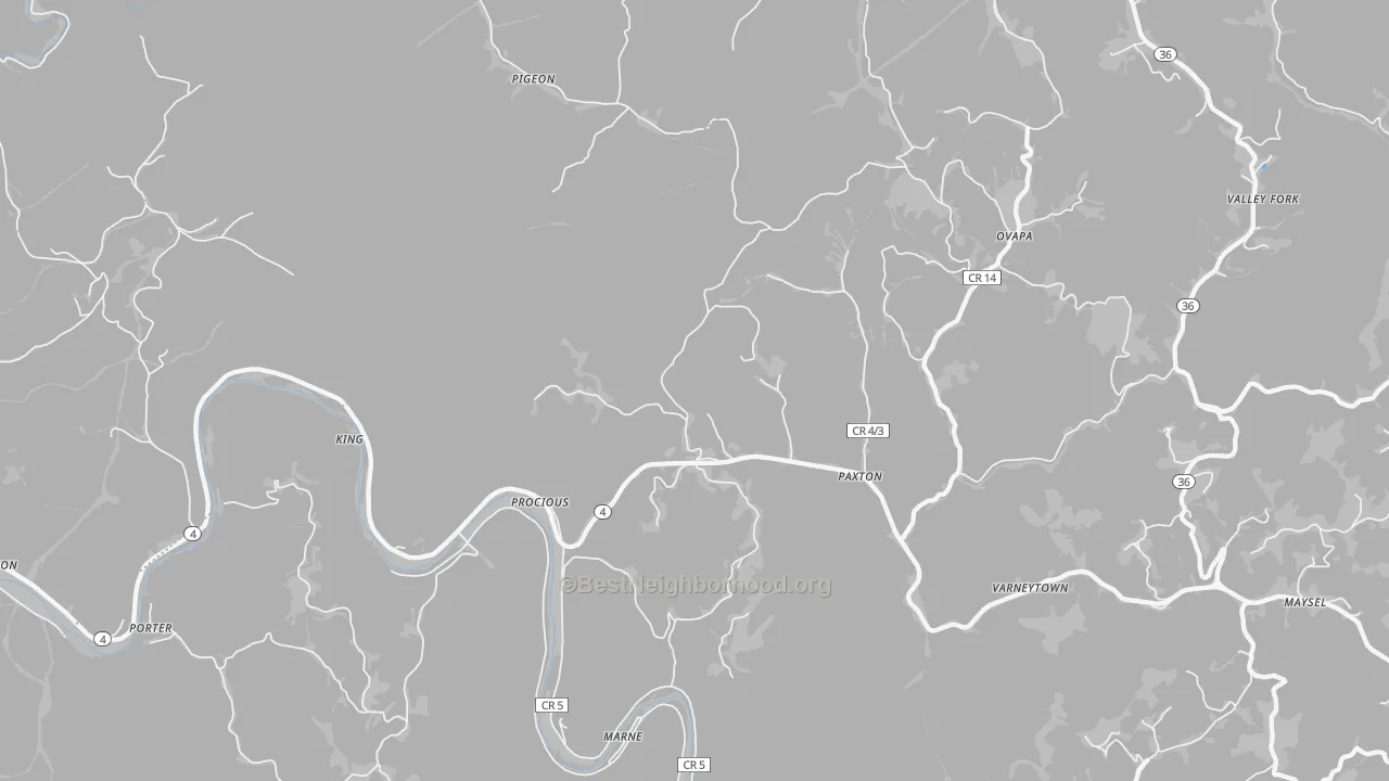 Transit Grade map of 25164, WV