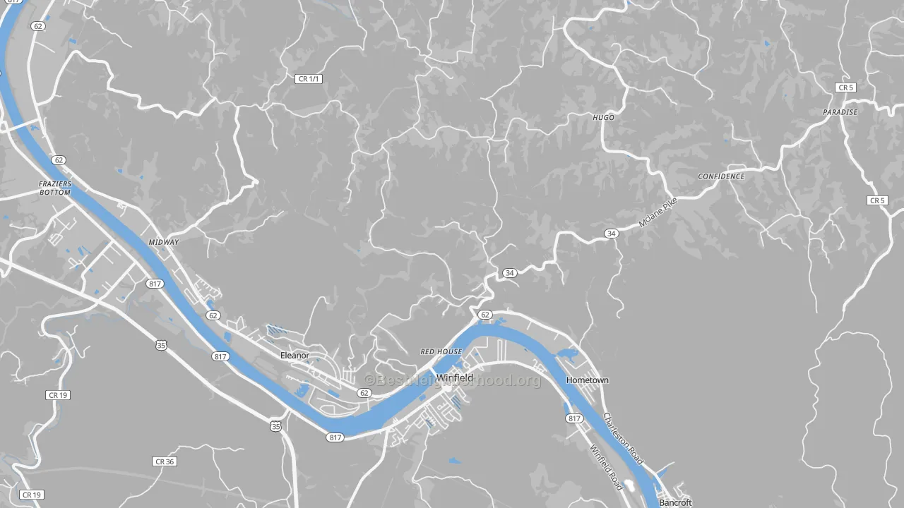 Transit Grade map of 25168, WV
