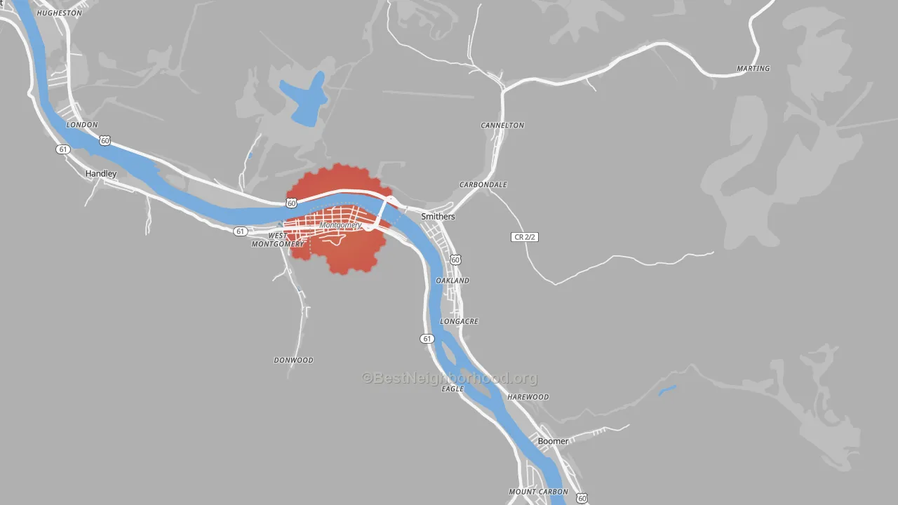 Transit Grade map of 25186, WV